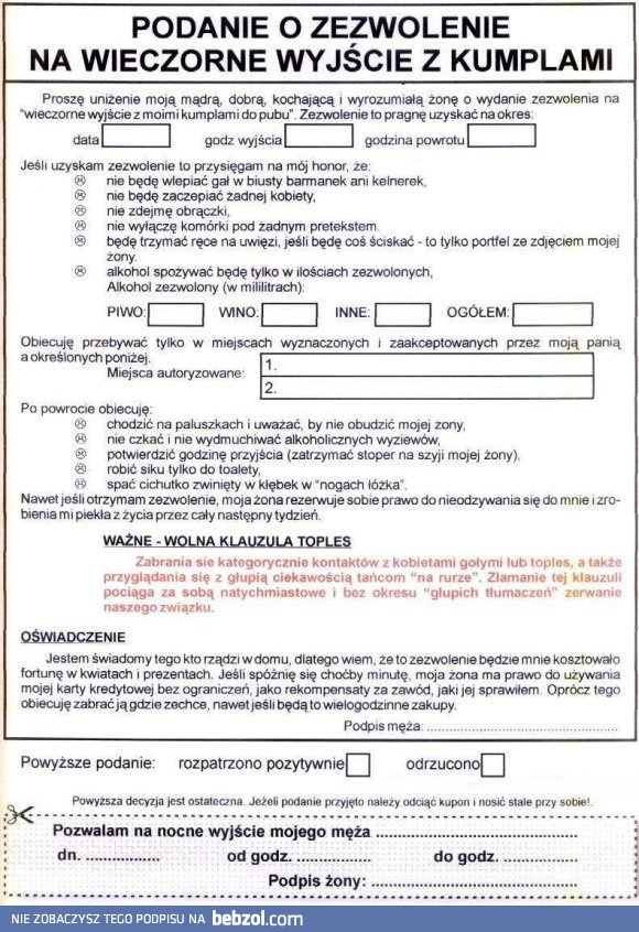 Kochanie, oto podanie!