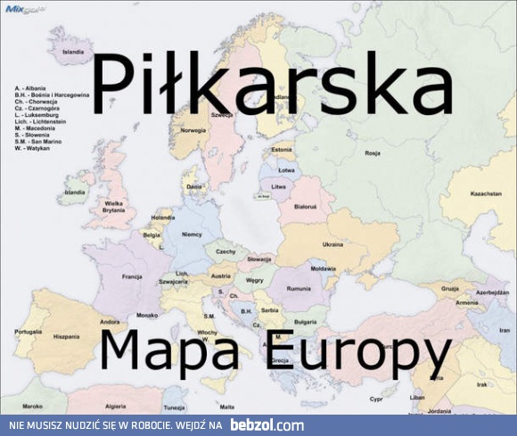 Piłkarska mapa Europy