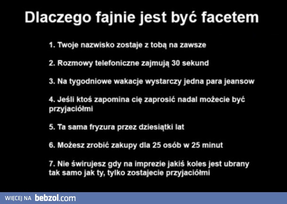 Fajnie być facetem