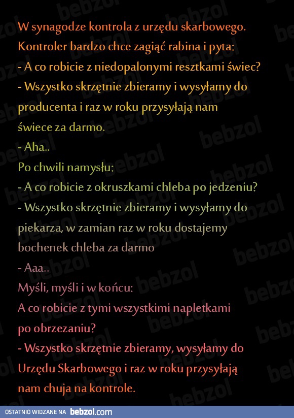 Urząd skarbowy kontra synagoga