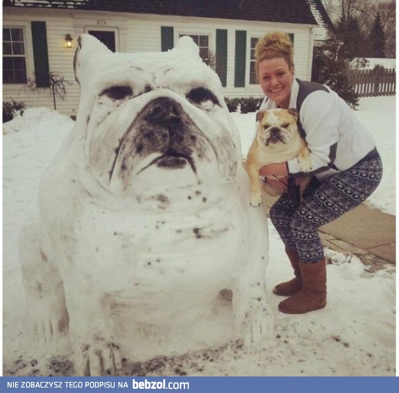 Śnieżna rzeźba pupilka