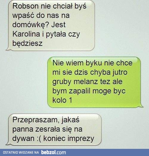 Smutny koniec imprezy