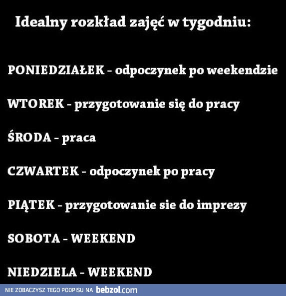Idealny tydzień