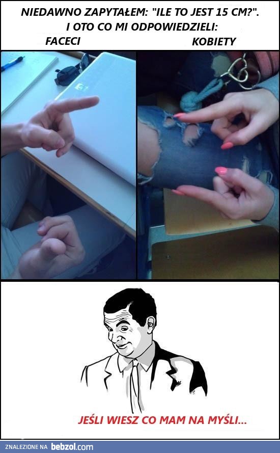 15 cm wg kobiet i mężczyzn