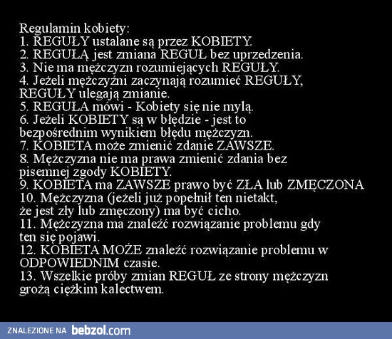 Regulamin kobiet
