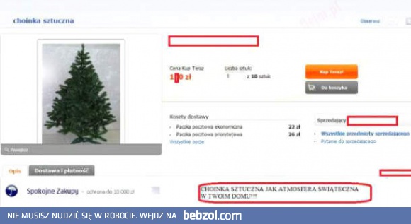 Bardzo sztuczna choinka