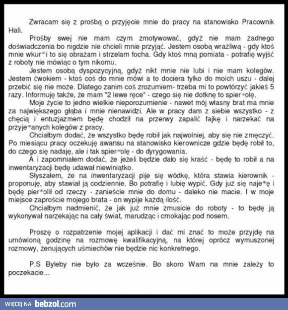 Tak niedługo będą wyglądały listy motywacyjne