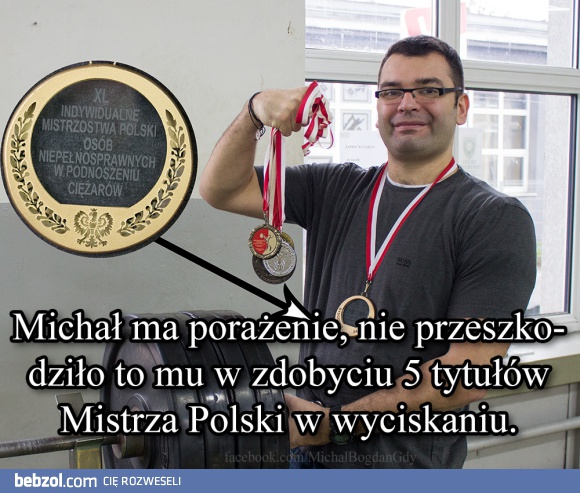 Michał ma porażenie i 5 tytułów Mistrza Polski. Przebij to!