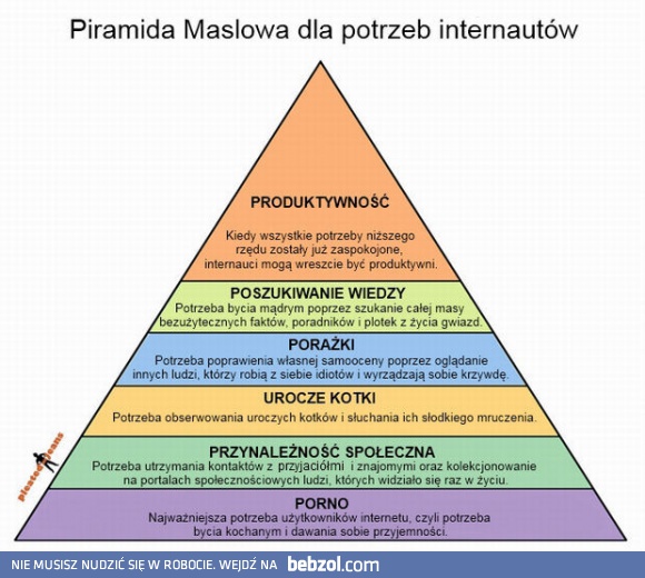 Piramida Maslowa dla potrzeb internautów 