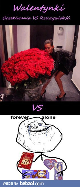 Walentynki oczekiwania vs rzeczywistość