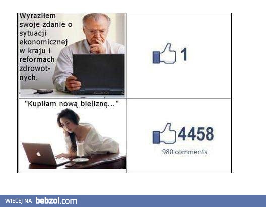 Nowy status na fejsie