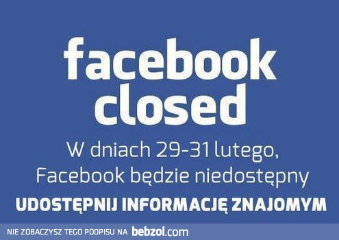 Facebook closed