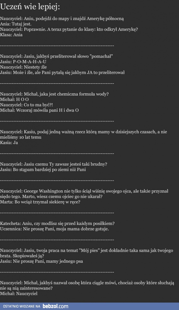 Uczeń wie lepiej!