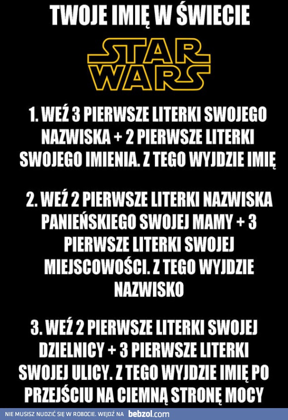 Twoje imię w świecie Star Wars