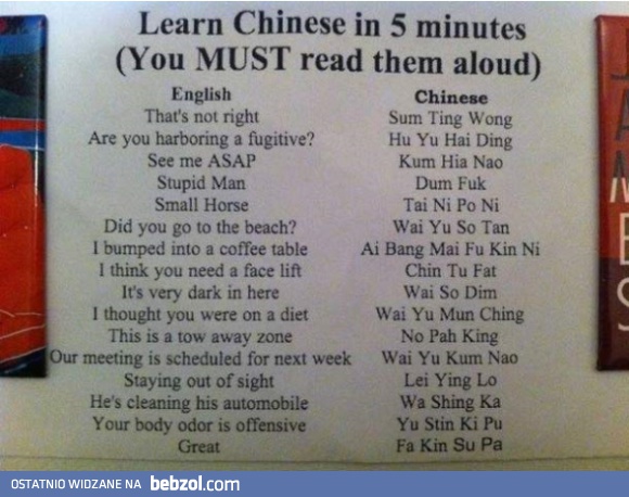 Nauka chińskiego w 5 minut