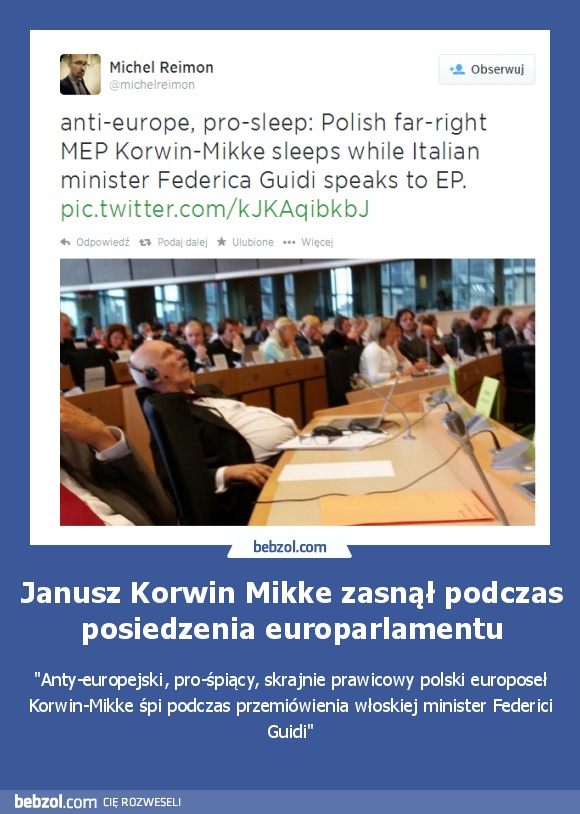 Janusz Korwin Mikke zasnął podczas posiedzenia europarlamentu