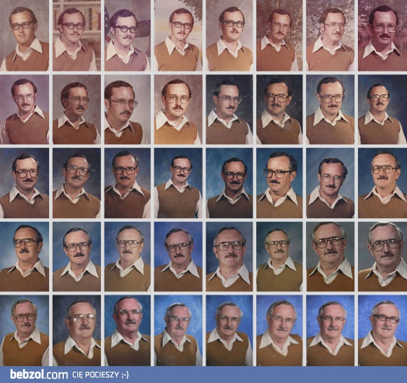 Nauczyciel przez 40 lat zakładał to samo ubranie do szkolnych zdjęć
