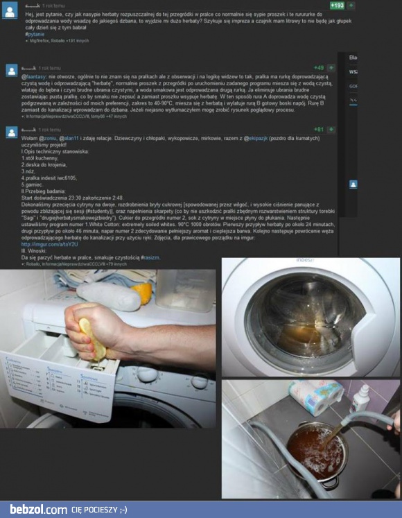 Jak zrobć herbate w pralce