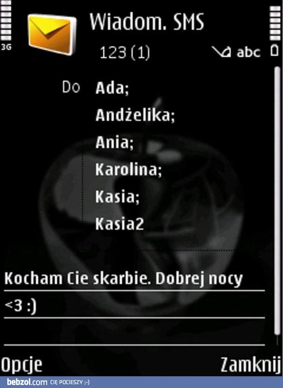 Kocham Cię skarbie