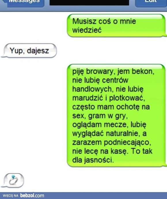 Musisz coś o mnie wiedzieć