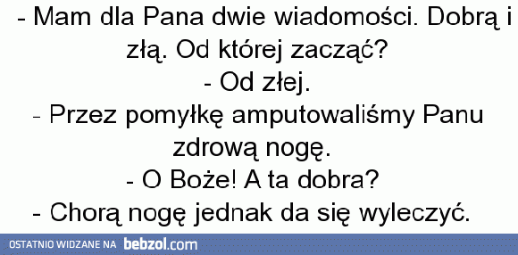 Dobra i zła wiadomość