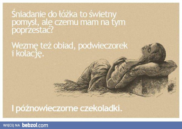 Jedzenie do łóżka