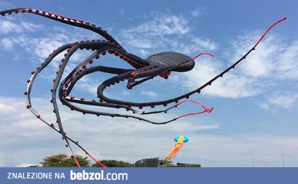 Gigantyczna i majestatyczna ośmiornica w powietrzu 