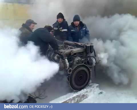 Silnik i silny mróz.