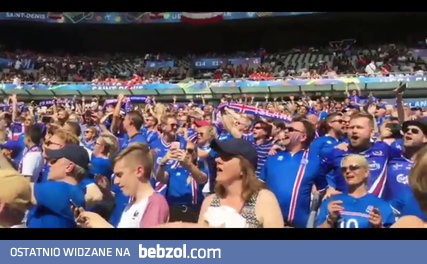 Reakcja kibiców Islandzkich na wygranie meczu z Austrią