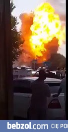 Latający zbiornik na skroplony gaz po wybuchu