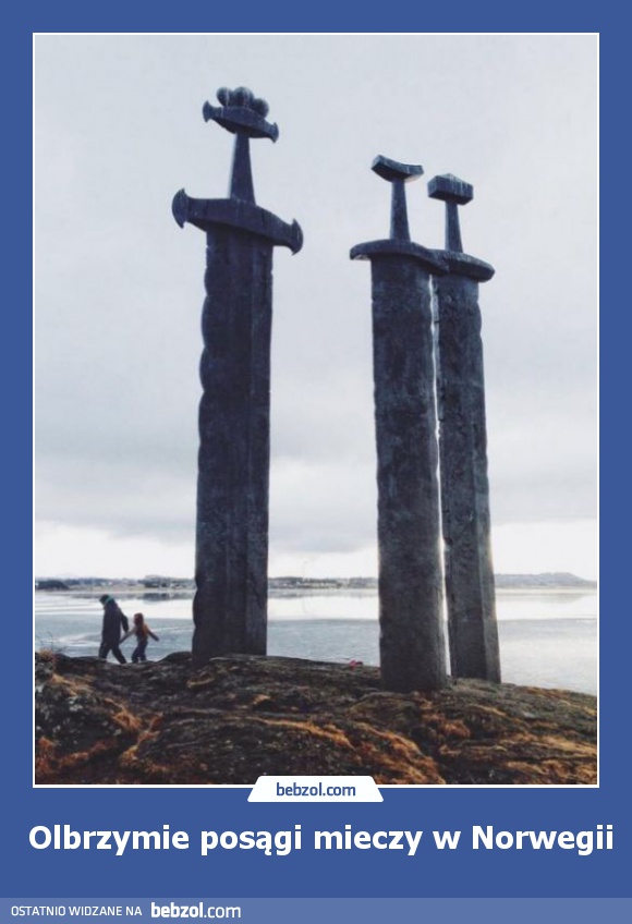 Olbrzymie posągi mieczy w Norwegii