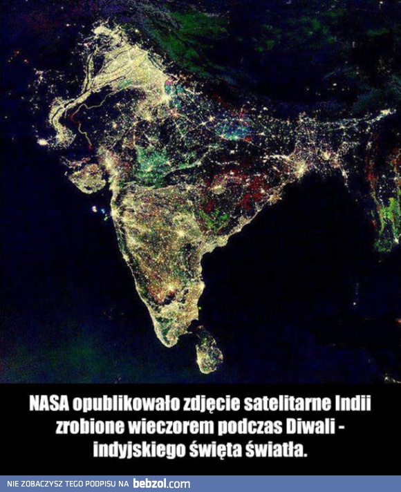 Satelitarne zdjęcie Indii