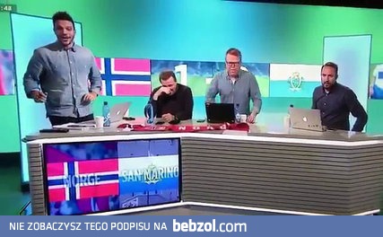 Reakcja w norweskiej TV na zdobycie bramki przez San Marino