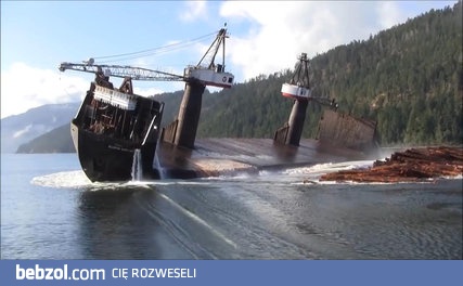 Wyładunek drzewa ze statku, Kanada