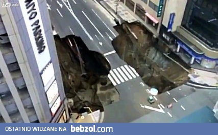 Lej krasowy na jednej z głównych ulic Fukuoka w Japonii