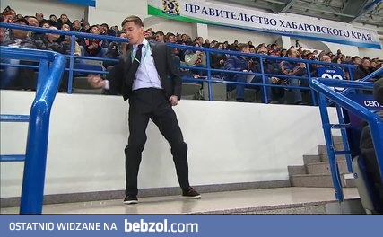 Pracownik ochrony na meczu hokeja