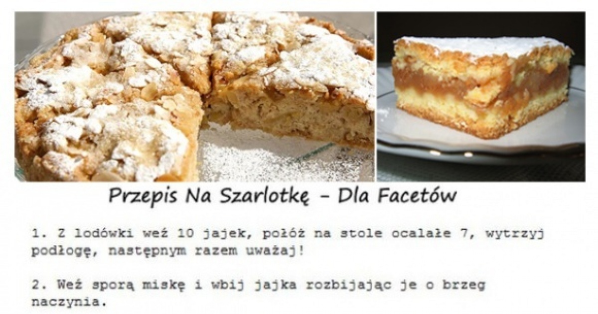 Przepis na szarlotkę dla facetów