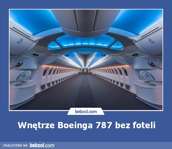 Wnętrze Boeinga 787 bez foteli