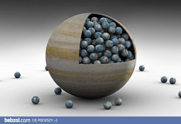 Objętość Jowisza to ponad 1321 Ziemi