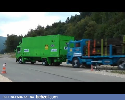 Tak wygląda crash test ciężarówek