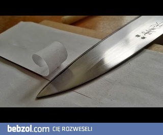 Rozwarstwianie papieru o grubości 0,1mm bardzo ostrym nożem