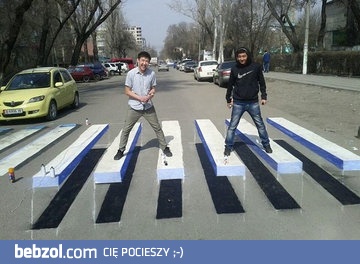 3D Przejście Dla Pieszych Optyczna iluzja