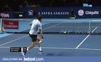 ATP w Bazylei: Widowiskowe akcje Benneteau w meczu z Del Potro 