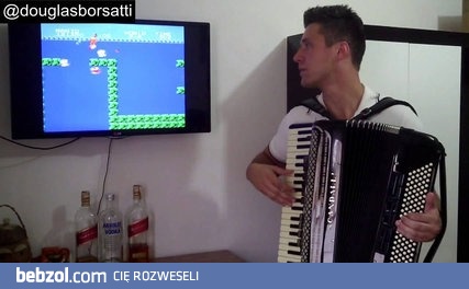 Muzyka z Super Mario Bros grana na... akordeonie