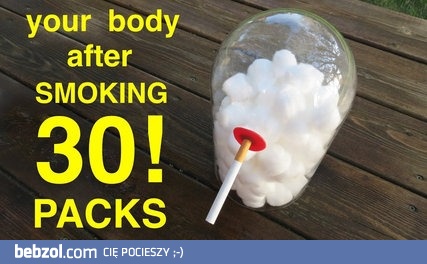 Twoje płuca po wypaleniu 30 paczek papierosów