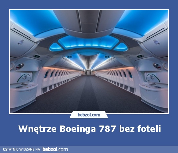 Wnętrze Boeinga 787 bez foteli