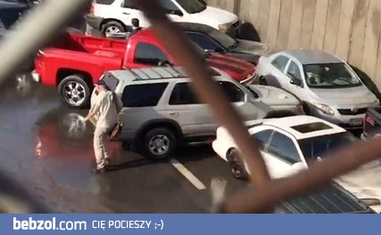 Prius i zalana międzystanowa Houston I-45