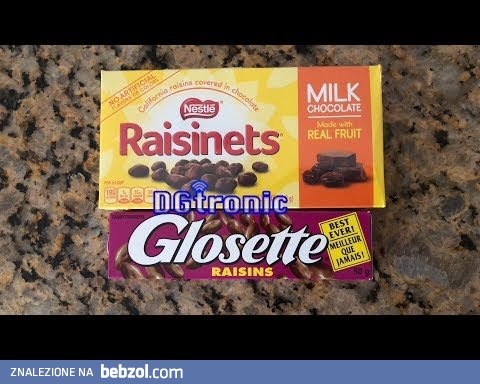 NESTLE RAISINETS  vs HERSHEY GLOSETTE  milk chocolate raisins