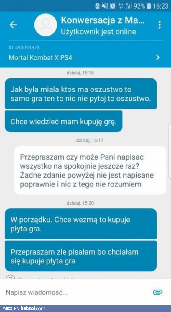 Trudna konwersacja na olx